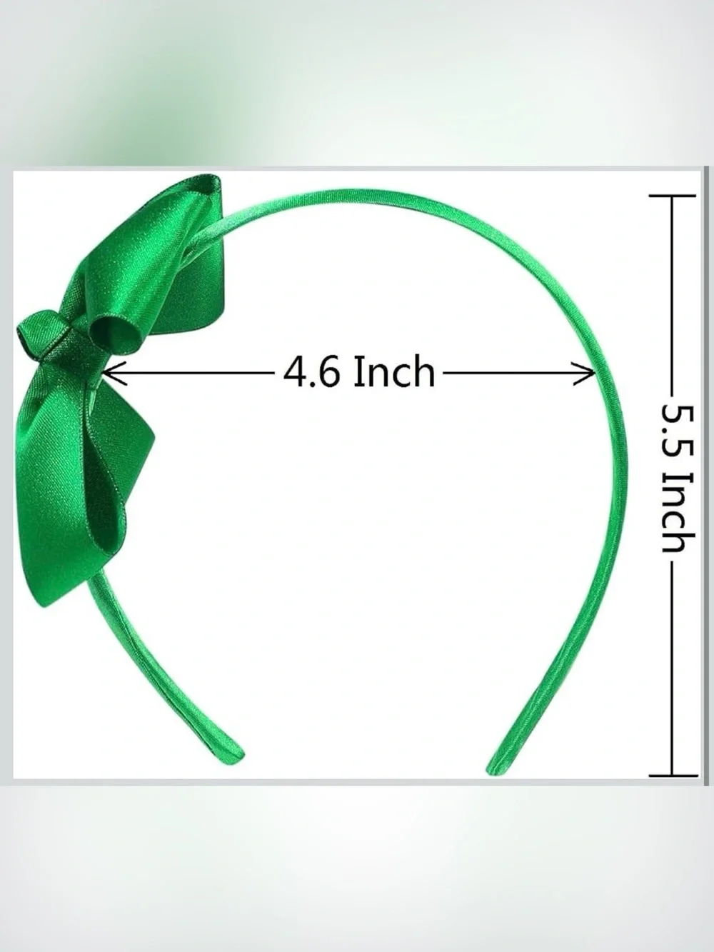 Bright Green Satin Bow Headband for Kids